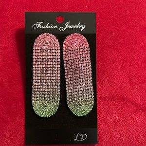 Pink & Green Fashion Earrings